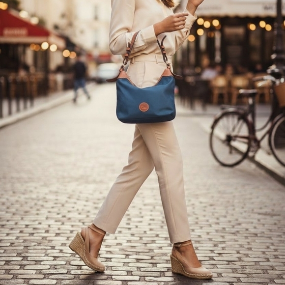Dooney & Bourke Nylon Navy Blue Erica Shoulder Bag - Picture 12 of 12